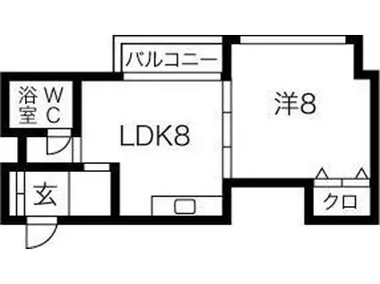 琴似Aコープマンション(1DK/7階)の間取り写真