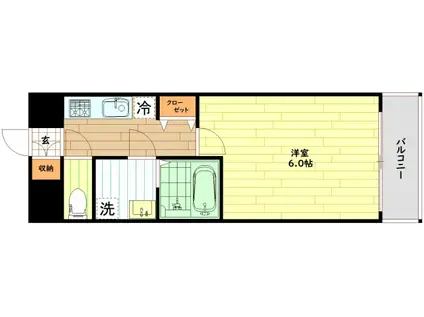 クレアート北大阪レヴァンテ(1K/9階)の間取り写真