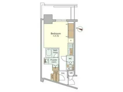 ジオエント西宮北口(ワンルーム/11階)の間取り写真