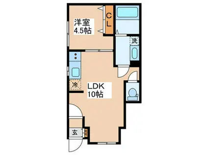東村山市本町2丁目PJ(1LDK/1階)の間取り写真