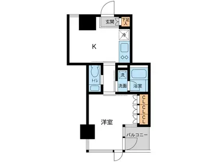 レジデンス白金パークフロント(1K/5階)の間取り写真