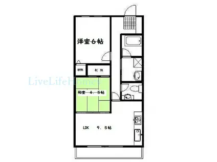 アイユール21(2LDK/2階)の間取り写真