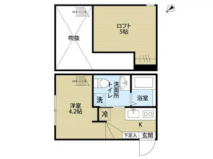 KAHALE越谷(ワンルーム/2階)の間取り写真