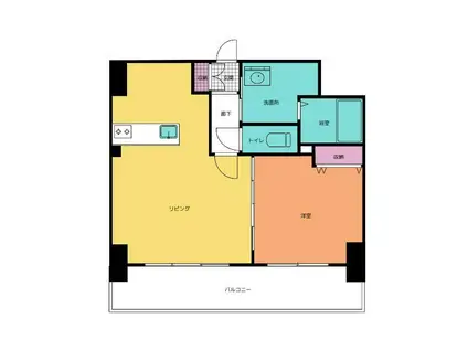 FLOS北山王(1LDK/4階)の間取り写真