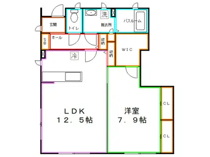 ベラコット国分寺(1LDK/1階)の間取り写真