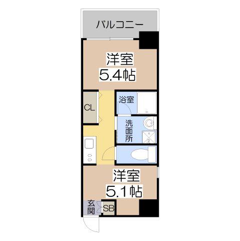 クレンツロジェ天王寺南(2K/7階)の間取り写真