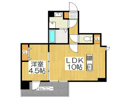 クローナコート烏丸御池(1LDK/8階)の間取り写真