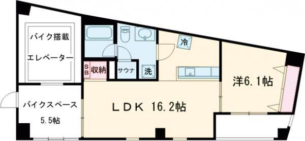 EG-12B(1SLDK/8階)の間取り写真