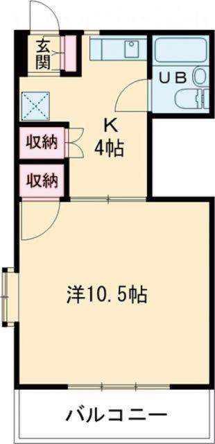 マンションKM-2(1K/3階)の間取り写真