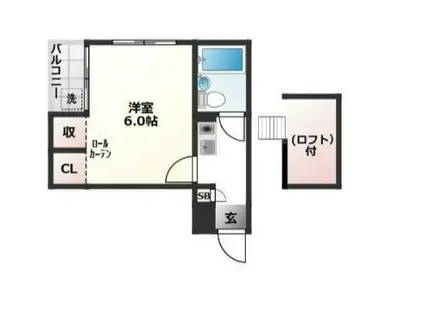 ルミナス町屋(1K/2階)の間取り写真