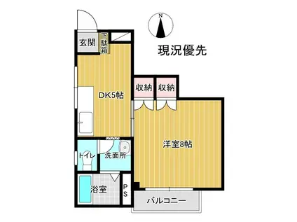 ダイヤ18東原(1DK/3階)の間取り写真