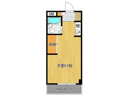 フレスコ(ワンルーム/2階)の間取り写真