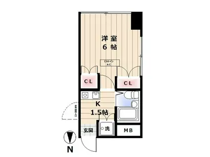 SHIMODA BLD(1K/3階)の間取り写真