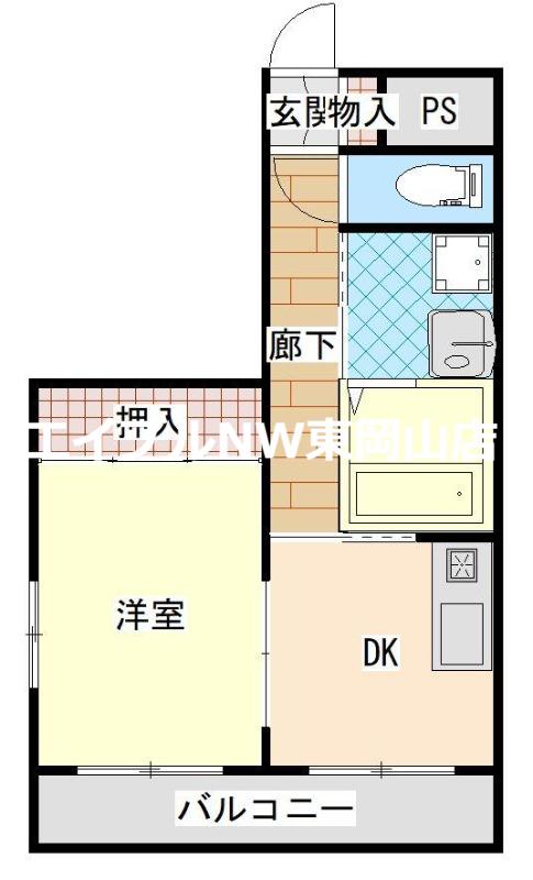 ハイツヨーコ(1DK/3階)の間取り写真