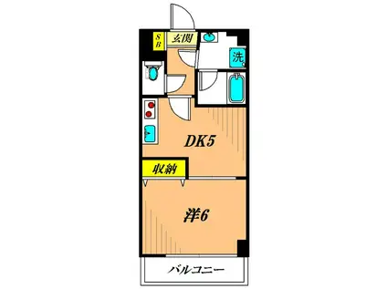 アミーゴ仲六郷(1DK/1階)の間取り写真