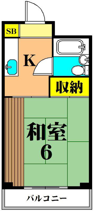 メゾンブラン(1K/1階)の間取り写真