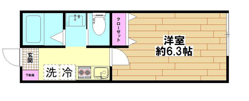 LA LUCE西新井宿(1K/3階)の間取り写真