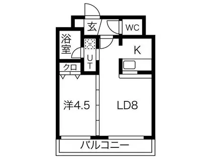マリオン桑園(1LDK/4階)の間取り写真