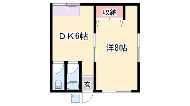 三木市大塚1丁目アパート(1DK/1階)の間取り写真