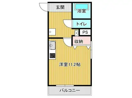 リバティ子飼(1K/4階)の間取り写真