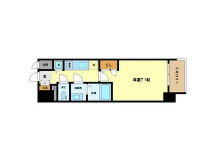 エスリード阿波座ノースプレイス(1K/11階)の間取り写真