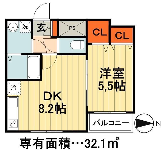 プラチナレジデンス(1LDK/4階)の間取り写真