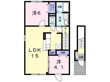 グレイスフル・サンIV(2LDK/2階)の間取り写真