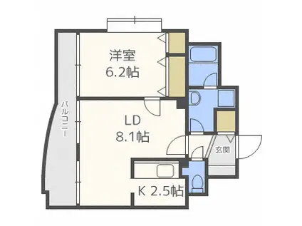 グランシード(1LDK/7階)の間取り写真
