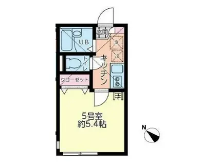 リーヴェルポート横浜南アジュール(1K/1階)の間取り写真