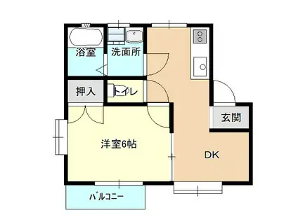 レジデンス稲荷 B棟(1DK/2階)の間取り写真