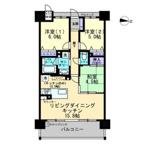 アルファステイツ野田III(3LDK/7階)の間取り写真