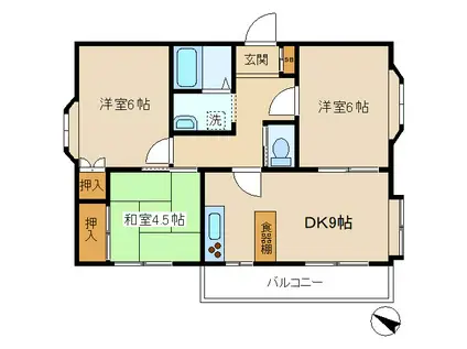 ビラージュ代々木上原(3DK/2階)の間取り写真