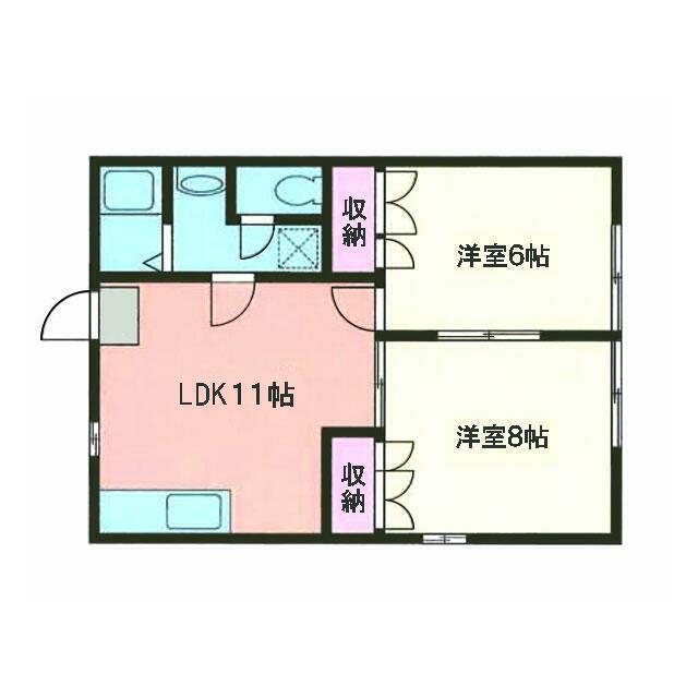 仲居ハイツIII(2LDK/1階)の間取り写真