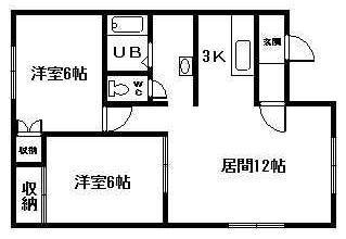コーポラスF(2LDK/2階)の間取り写真