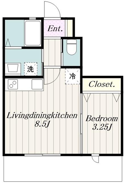 クレール・オー町田(1LDK/1階)の間取り写真