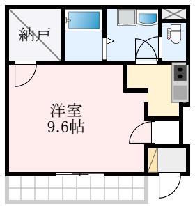 エトワール桜(1K/1階)の間取り写真