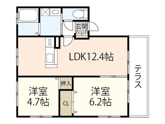さくらハイム(2LDK/1階)の間取り写真