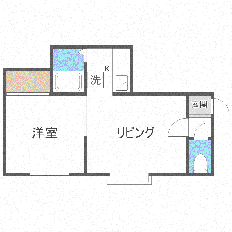 ブレスT52(1LDK/2階)の間取り写真
