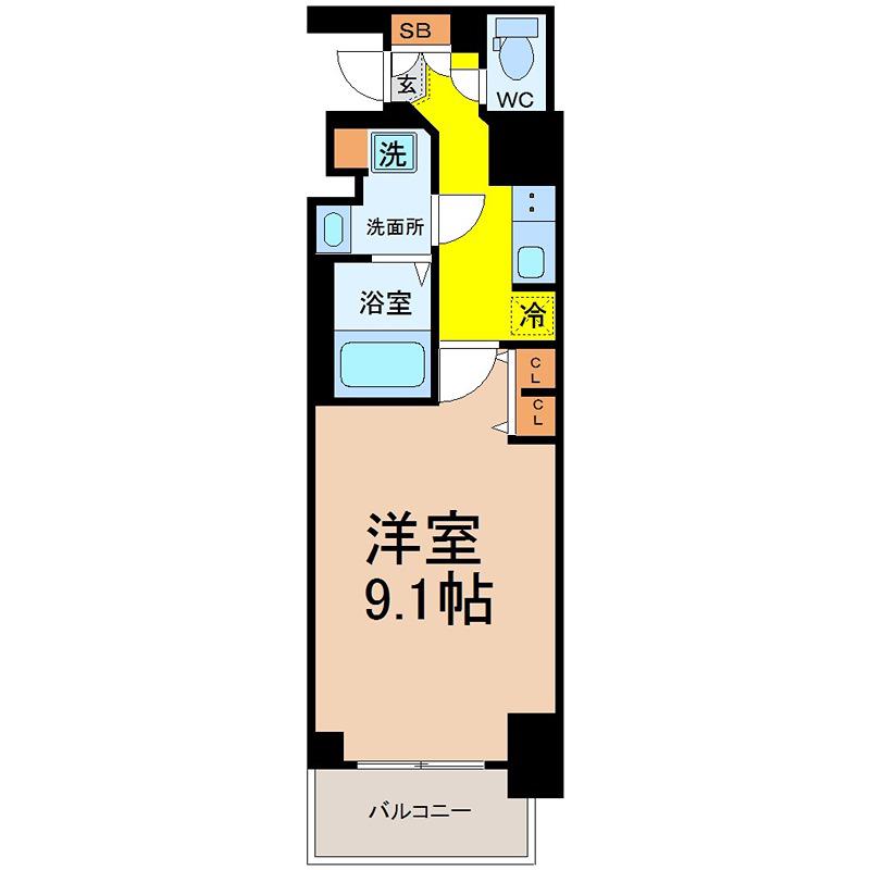 CREST TAPP新栄(1K/12階)の間取り写真