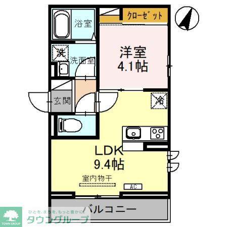 ディール北浦和II(1LDK/2階)の間取り写真
