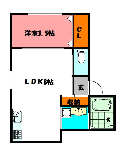 LUMINART明石(1LDK/3階)の間取り写真