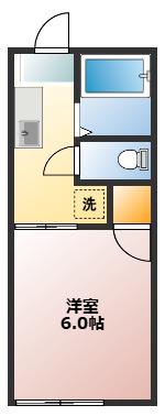第二サフランハイツ(1K/2階)の間取り写真