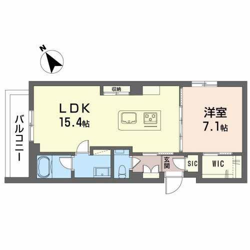シャーメゾンプレミア椿(1LDK/2階)の間取り写真