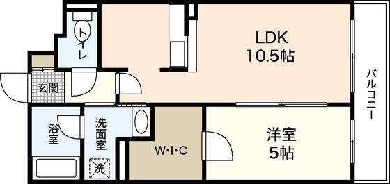 ラ・テール段原(1LDK/8階)の間取り写真
