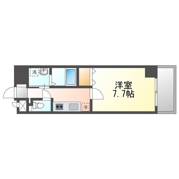 YEA HIGA(1K/3階)の間取り写真