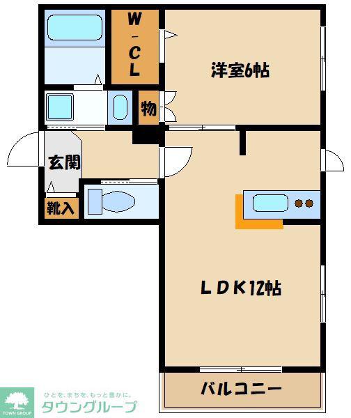 グラスファサード(1LDK/1階)の間取り写真
