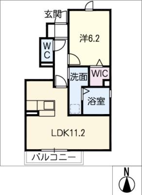 セジュールYUTAKAII(1LDK/1階)の間取り写真