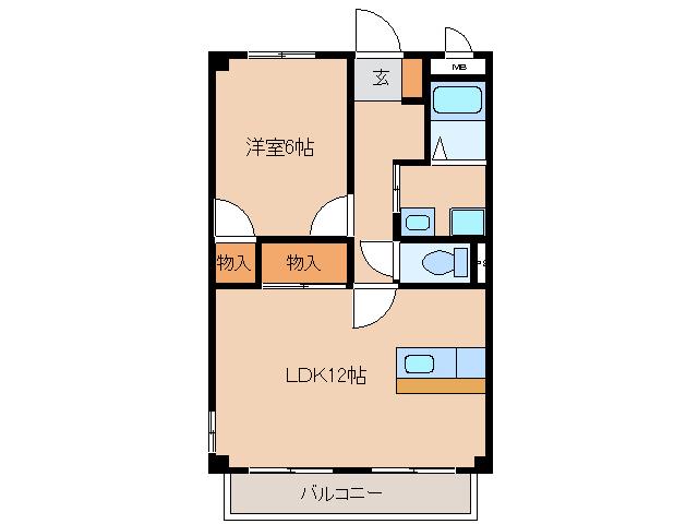 サンクレスト文津A・B(1LDK/1階)の間取り写真