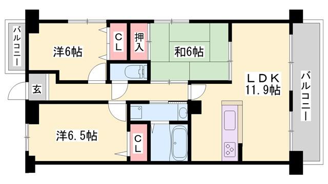 パストラル青山(3LDK/2階)の間取り写真