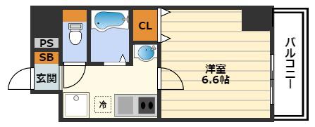 SERENA大阪天満宮(1K/2階)の間取り写真